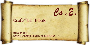 Csáti Elek névjegykártya